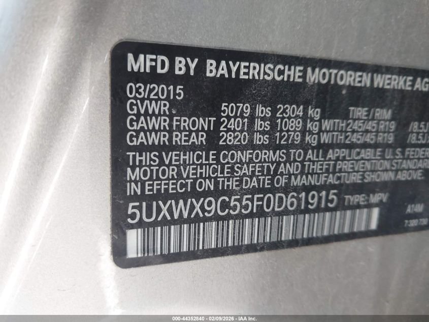 2015 BMW X3 XDRIVE28I