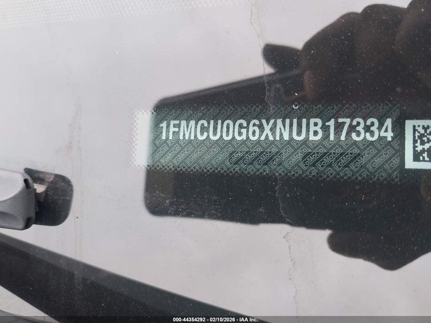 2022 FORD ESCAPE 1.5L I-3 DI, DOHC, V(VIN: 1FMCU0G6XNUB17334