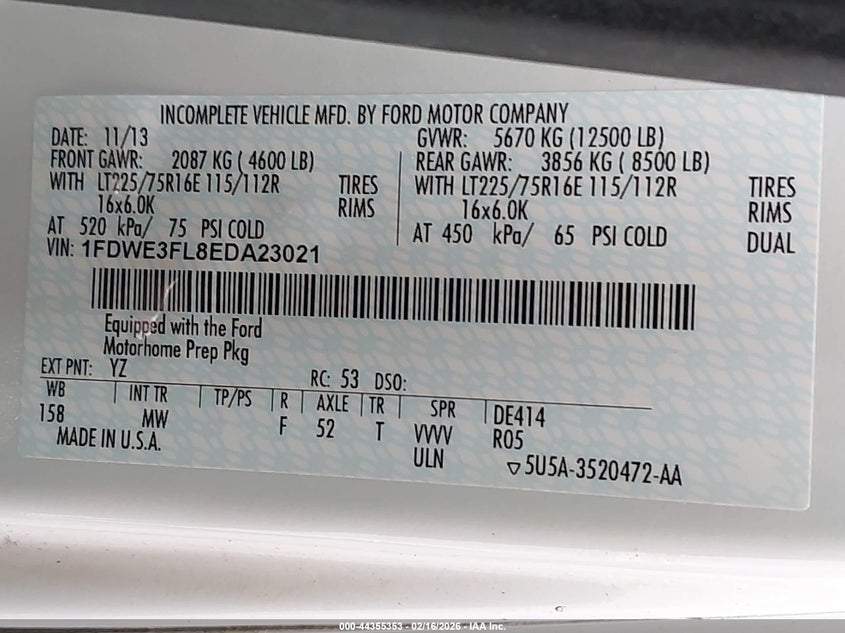 2014 FORD E-350 CUTAWAY auction photo 8