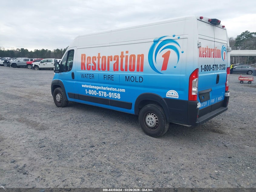Vin: 3c6lrvdg5re140385, lot: 44851896, ram promaster 2500 tradesman high roof 159 wb w/pass seat 20243