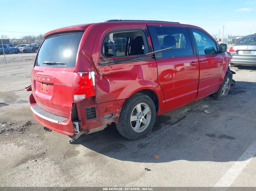 2012 Dodge Caravan Grand Sxt red Lot 111044358129 Vin 2C4RDGCGXCR321857