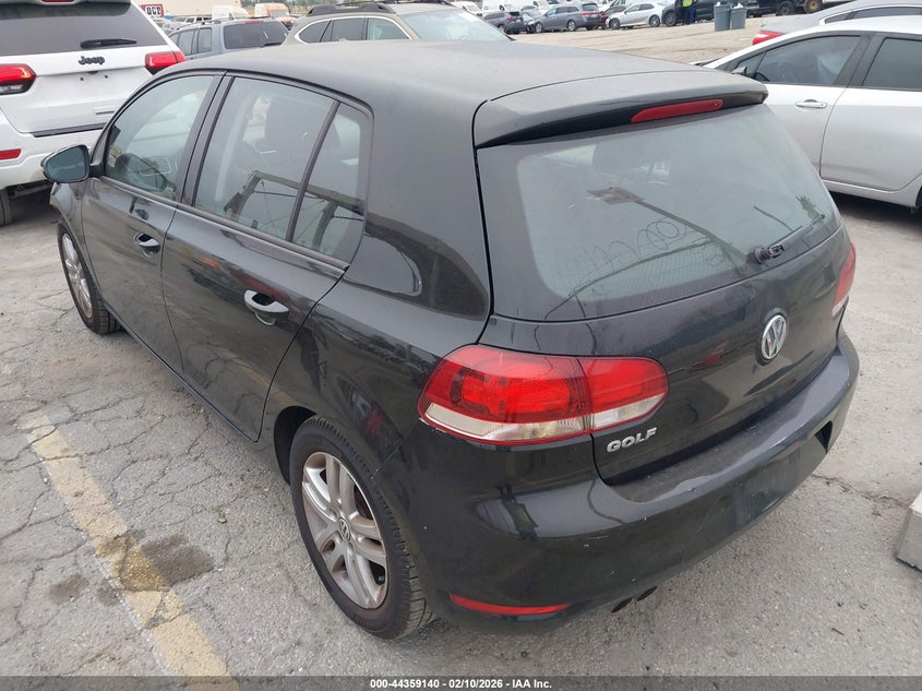 2012 Volkswagen Golf 2.5 2.5L 4-Door black Lot 111044359140 Vin WVWDB7AJ5CW115352