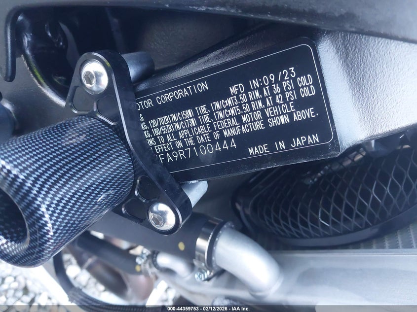 2024 Suzuki Gsx-R600 VIN: JS1GN7FA9R7100444 Lot: 44359753