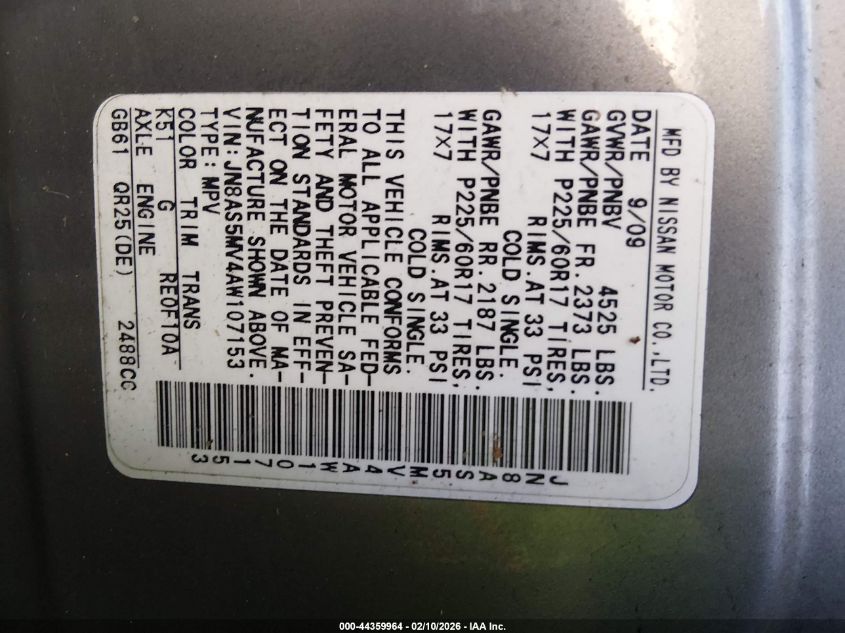 2010 NISSAN ROGUE SL