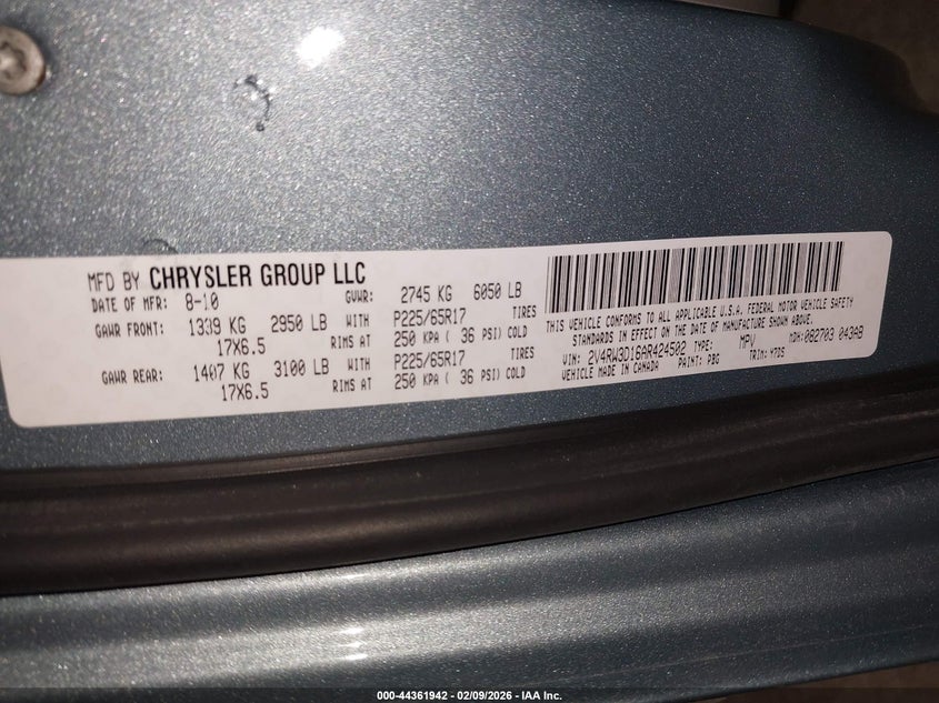 2010 Volkswagen Routan Se VIN: 2V4RW3D16AR424502 Lot: 44361942