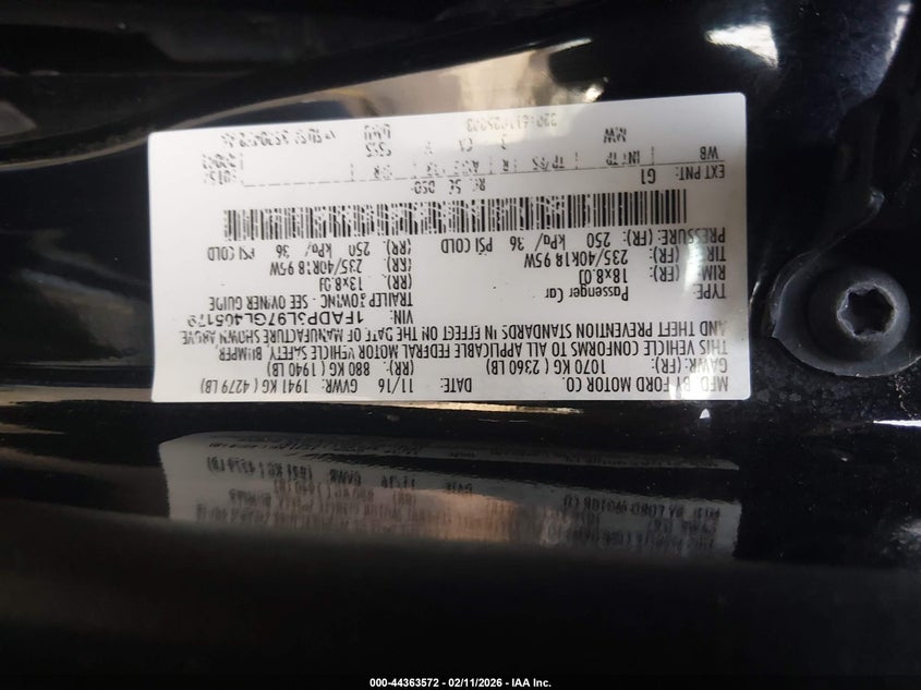 2016 Ford Focus St VIN: 1FADP3L97GL405179 Lot: 44363572