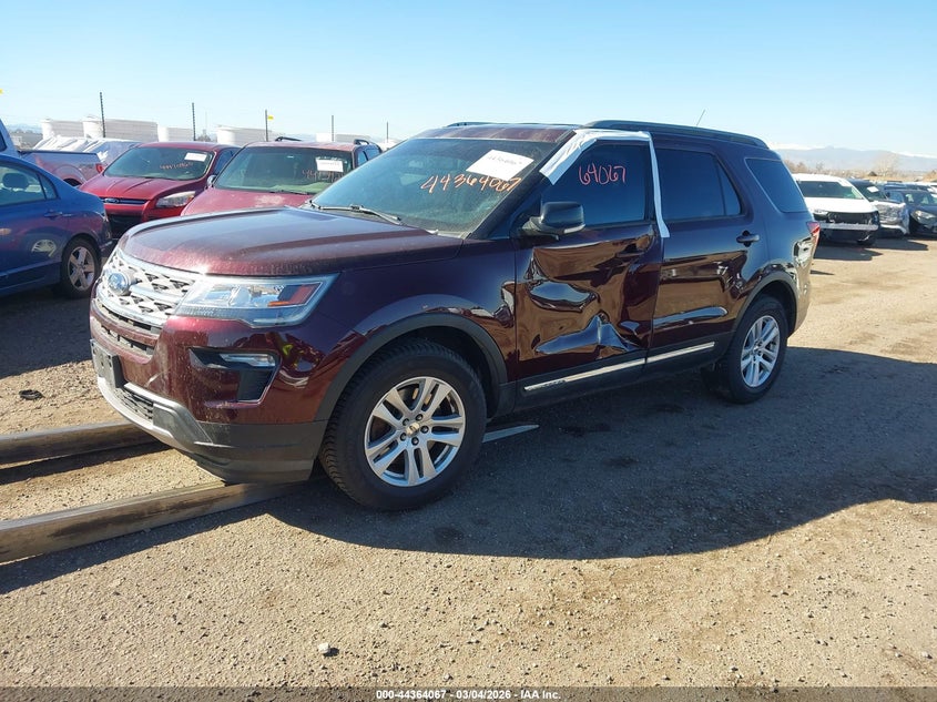 Vin: 1fm5k8d83jga96483, lot: 44860529, ford explorer xlt 20182