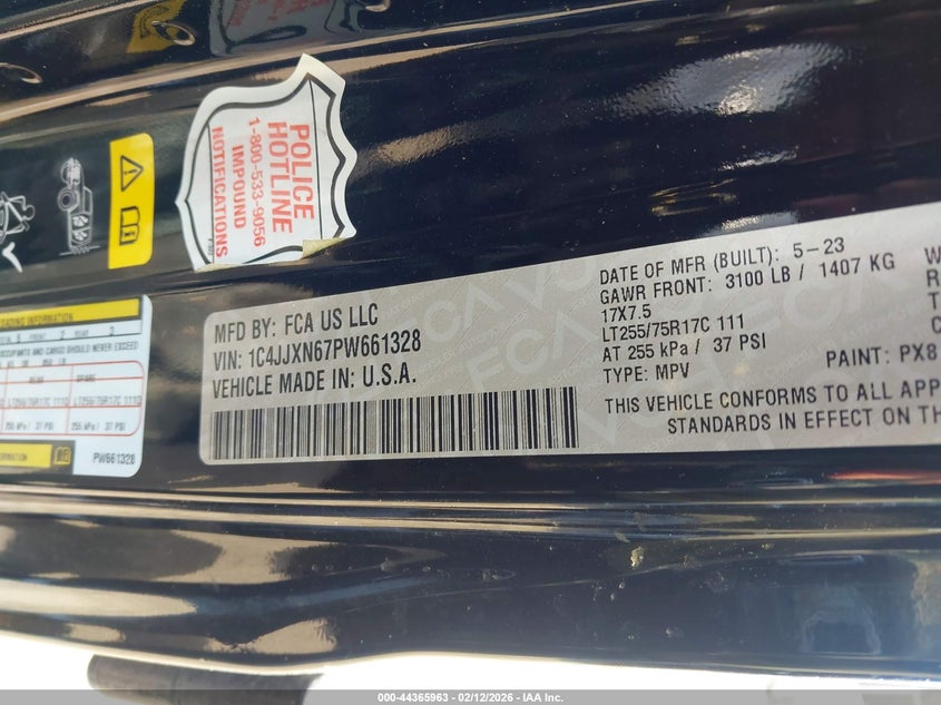 2023 Jeep Wrangler 4Xe 4X4 VIN: 1C4JJXN67PW661328 Lot: 44365963