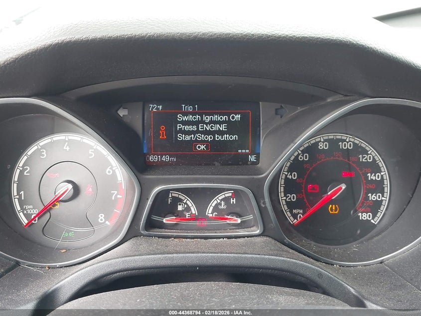 2018 Ford Focus St VIN: 1FADP3L92JL289672 Lot: 44368794