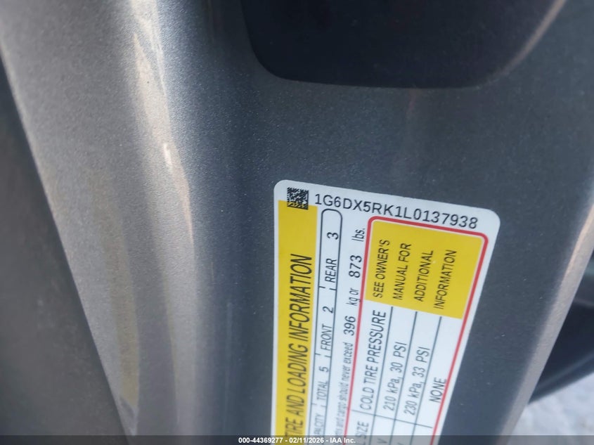 2020 Cadillac Ct5 Luxury VIN: 1G6DX5RK1L0137938 Lot: 44369277