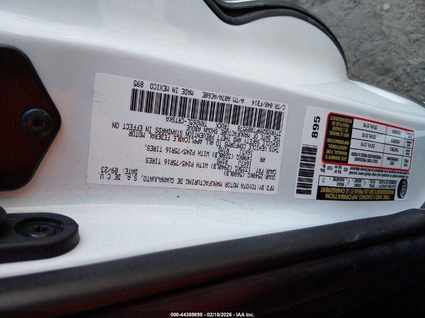 2023 Toyota Tacoma Sr VIN: 3TYRX5GN9PT089578 Lot: 44369898