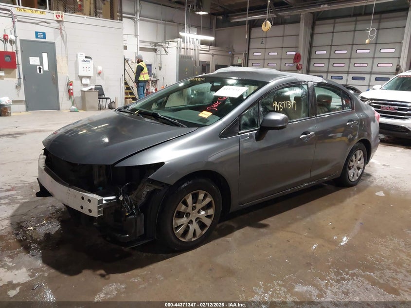 2012 Honda Civic 1.8 Lx grey Lot 111044371347 Vin 19XFB2F57CE341992