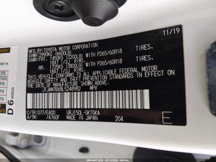 2020 Lexus Gx 460 Premium VIN: JTJAM7BX8L5248982 Lot: 44371839