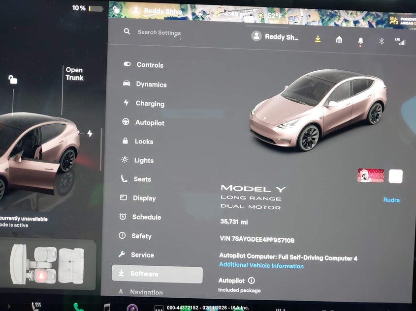 2023 Tesla Model Y Awd/Long Range Dual Motor All-Wheel Drive VIN: 7SAYGDEE4PF957109 Lot: 44372152