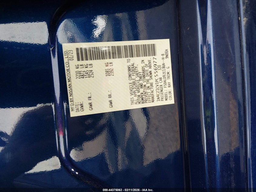 2023 Nissan Leaf Sv Plus 60 Kwh VIN: 1N4CZ1CV1PC556977 Lot: 44375062