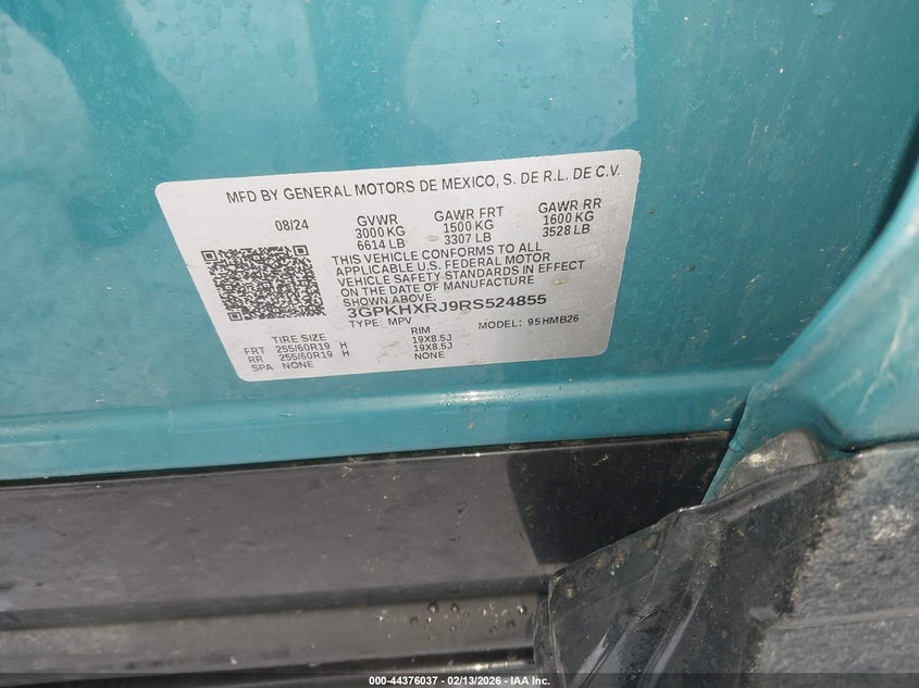 2024 HONDA PROLOGUE ELECTRIC(VIN: 3GPKHXRJ9RS524855