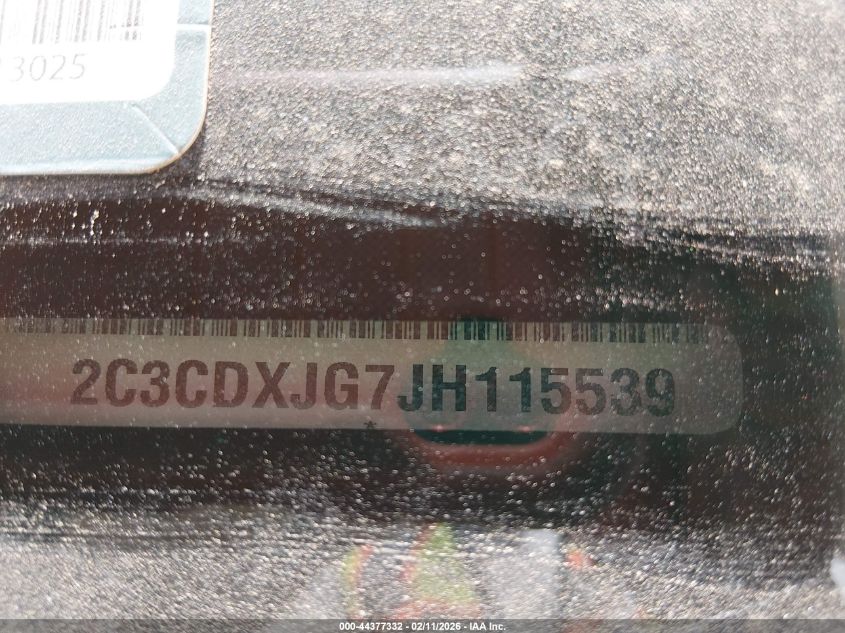 Auction sale of the 2018 DODGE CHARGER , vin: 2C3CDXJG7JH115539, lot number: 44377332