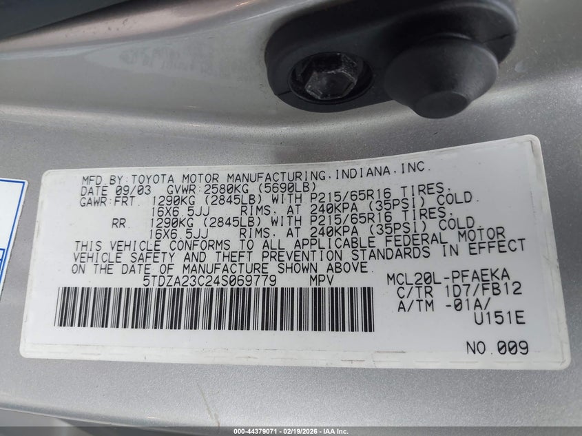 2004 Toyota Sienna Le