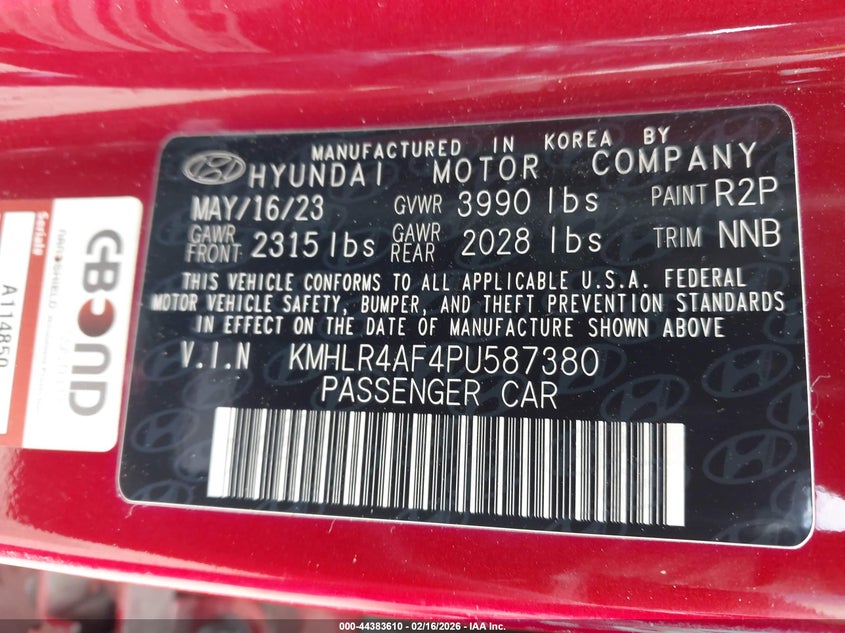 VIN KMHLR4AF4PU587380 2023 HYUNDAI ELANTRA N LINE