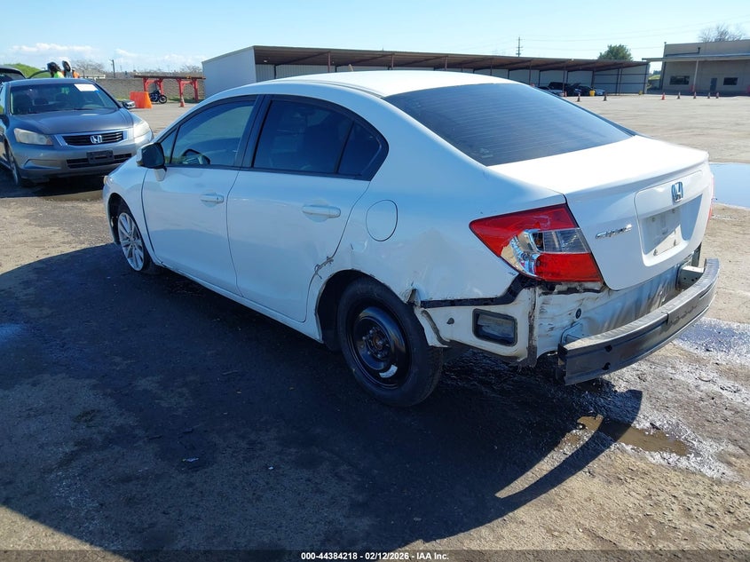 2012 Honda Civic 1.8 Ex-L white Lot 111044384218 Vin 2HGFB2F93CH534312