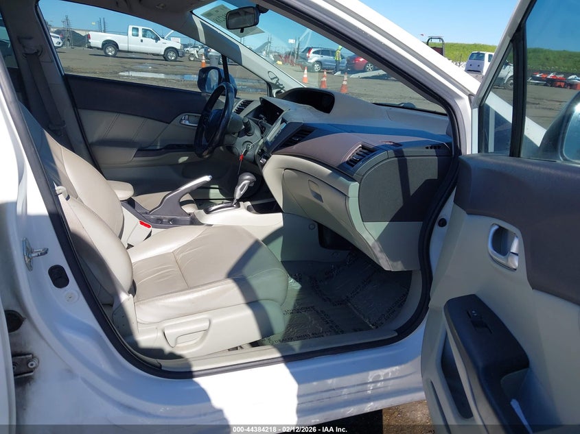 2012 Honda Civic 1.8 Ex-L white Lot 111044384218 Vin 2HGFB2F93CH534312