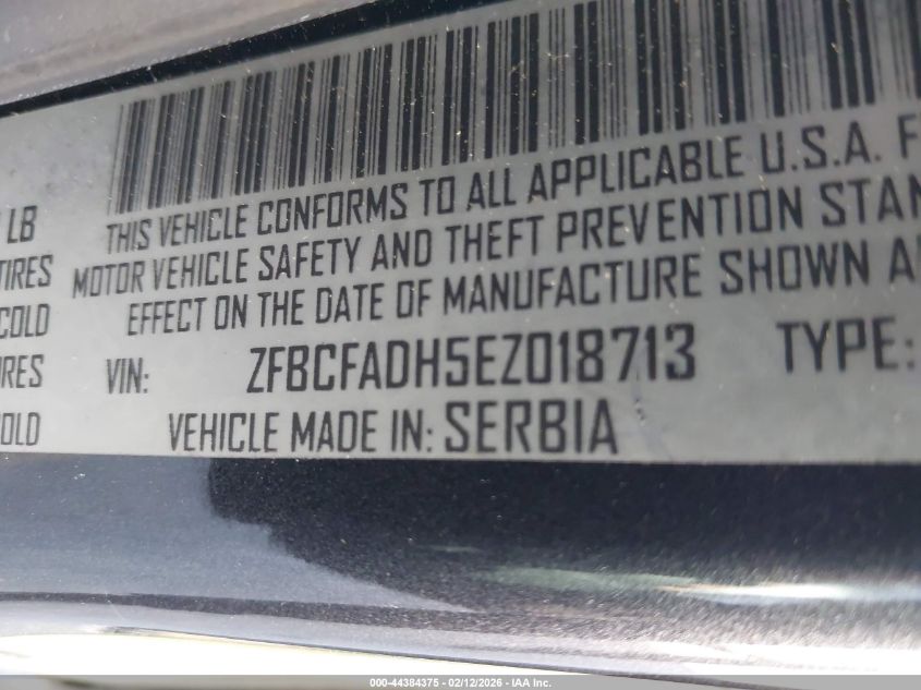 2014 Fiat 500L Trekking VIN: ZFBCFADH5EZ018713 Lot: 44384375