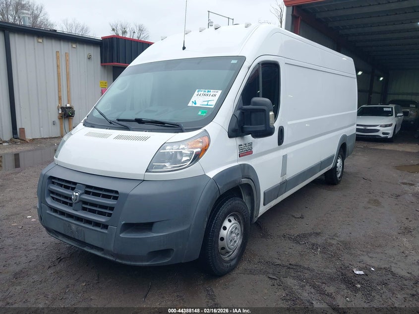 Vin: 3c6urvjg7je149134, lot: 44884702, ram promaster 3500 cargo van high roof 159 wb ext 20182