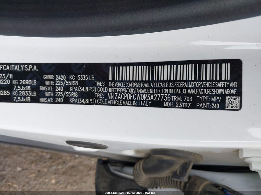 2024 Dodge Hornet R/T Eawd VIN: ZACPDFCW0R3A27736 Lot: 44388523