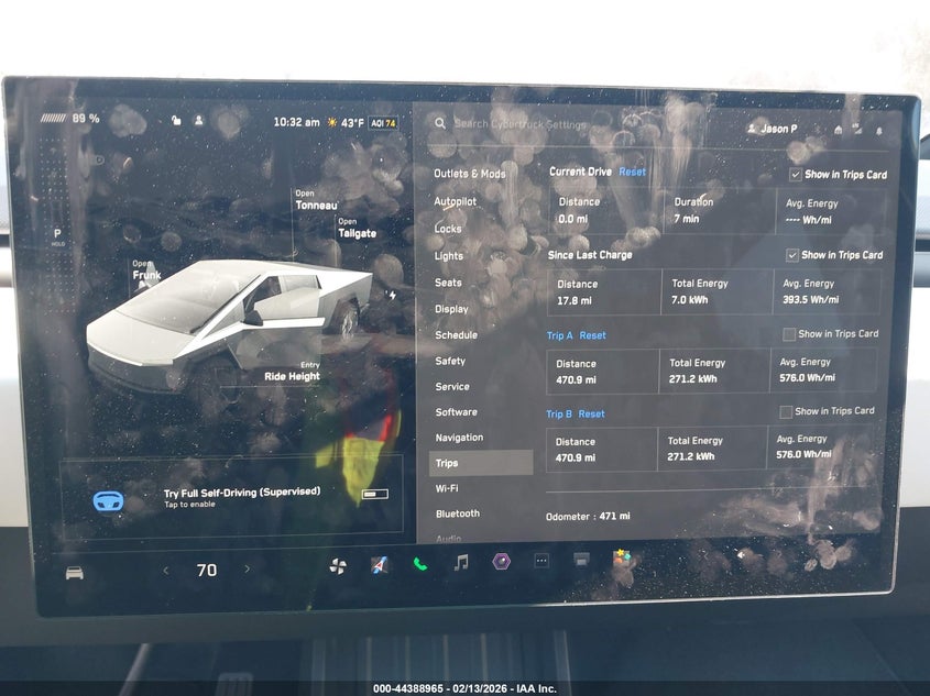 2026 Tesla Cybertruck All-Wheel Drive VIN: 7G2CEHED4TA089855 Lot: 44388965
