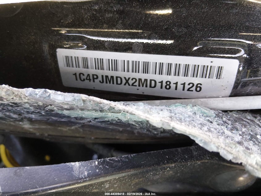 2021 Jeep Cherokee 3.2 Unknown Lot 111044389418 Vin 1C4PJMDX2MD181126
