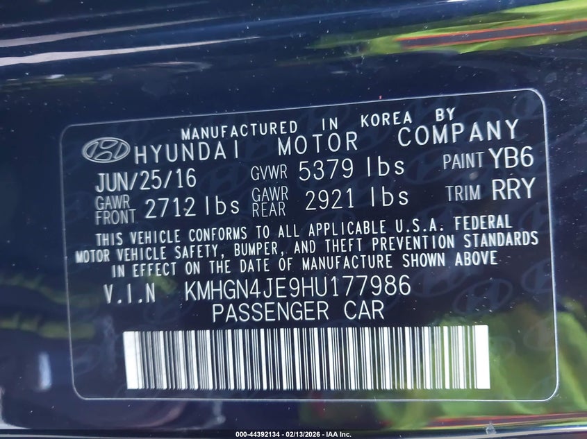 2017 Genesis G80 3.8 VIN: KMHGN4JE9HU177986 Lot: 44392134