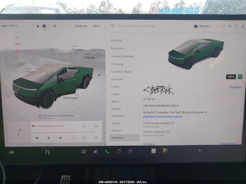 2025 Tesla Cybertruck All-Wheel Drive VIN: 7G2CEHED8SA072913 Lot: 44393116