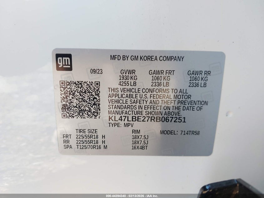 2024 Buick Envista Sport Touring Fwd VIN: KL47LBE27RB067251 Lot: 44394340