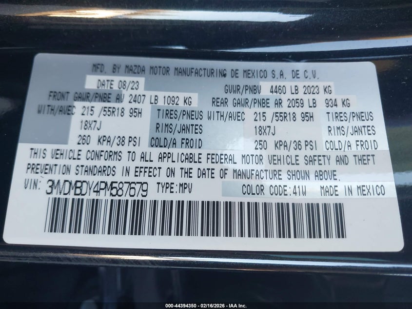 2023 Mazda Cx-30 2.5 Turbo Premium VIN: 3MVDMBDY4PM587679 Lot: 44394350