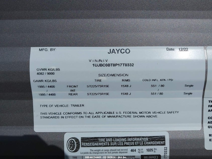 2023 OTHER JAYCO JAY FLIGHT 324BDS TRAILER N/A