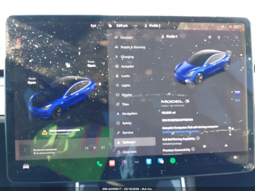 2018 Tesla Model 3 Long Range/Mid Range VIN: 5YJ3E1EA6JF160134 Lot: 44395017