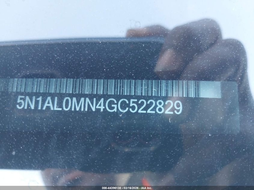2016 Infiniti Qx60 VIN: 5N1AL0MN4GC522829 Lot: 44396138