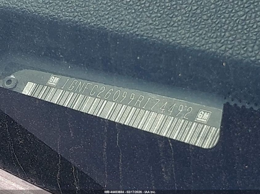 2009 Chevrolet Suburban 1500 Lt2 VIN: 1GNFC26099R174492 Lot: 44403684