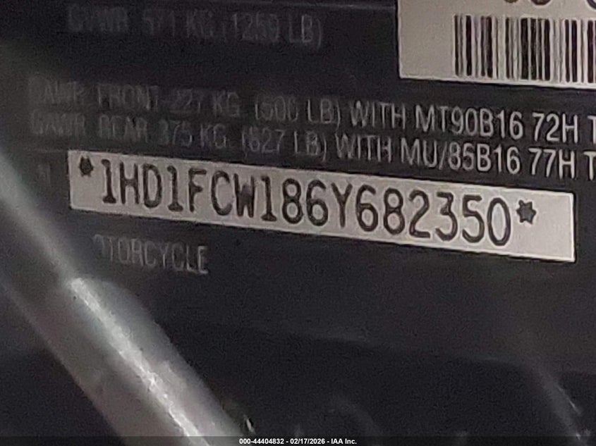 2006 Harley-Davidson Flhtcui VIN: 1HD1FCW186Y682350 Lot: 44404832
