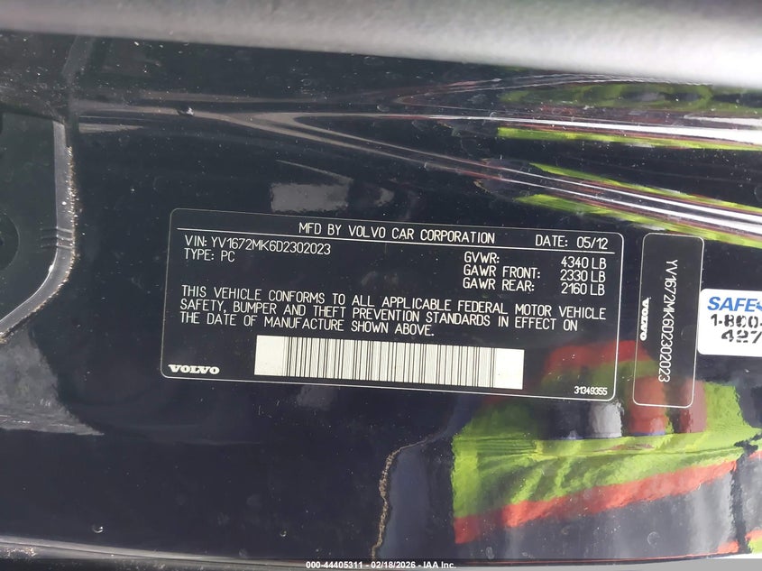 2013 Volvo C30 T5/T5 Platinum/T5 Premier/T5 Premier Plus/T5 R-Design/T5 R-Design Platinum/T5 R-Design Premier VIN: YV1672MK6D2302023 Lot: 44405311