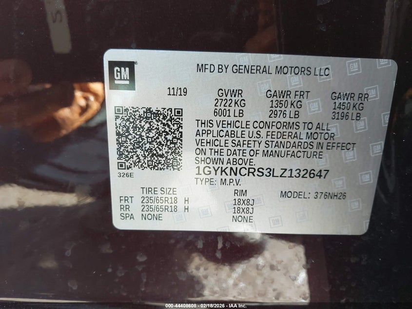 2020 Cadillac Xt5 Fwd Premium Luxury VIN: 1GYKNCRS3LZ132647 Lot: 44408608