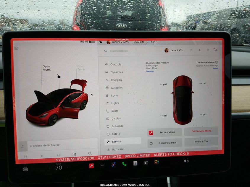 2017 Tesla Model 3 Long Range/Standard VIN: 5YJ3E1EA5HF000708 Lot: 44409905