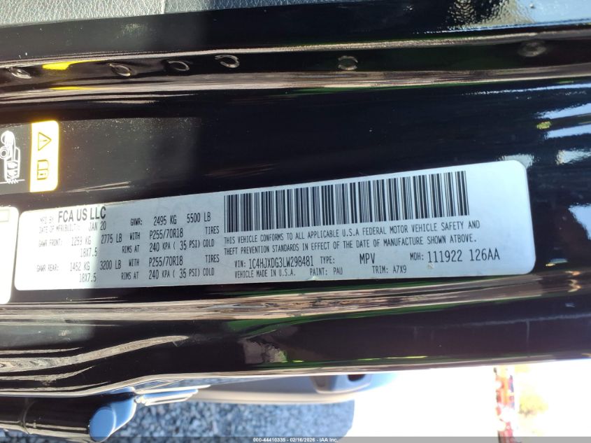 2020 Jeep Wrangler Unlimited Black And Tan 4X4/Freedom 4X4/Sport 4X4/Sport Altitude 4X4/Sport S 4X4/Willys 4X4/Willys Sport 4X4 VIN: 1C4HJXDG3LW298481 Lot: 44410335