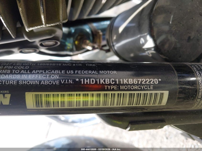 2019 Harley-Davidson Flhx VIN: 1HD1KBC11KB672220 Lot: 44410589