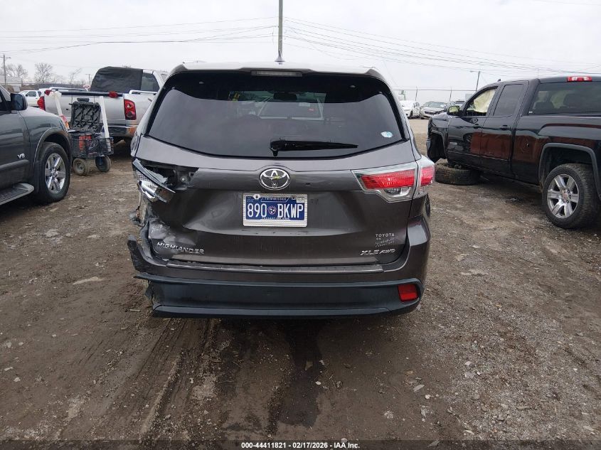 2015 Toyota Highlander Xle V6 VIN: 5TDJKRFHXFS131331 Lot: 44411821