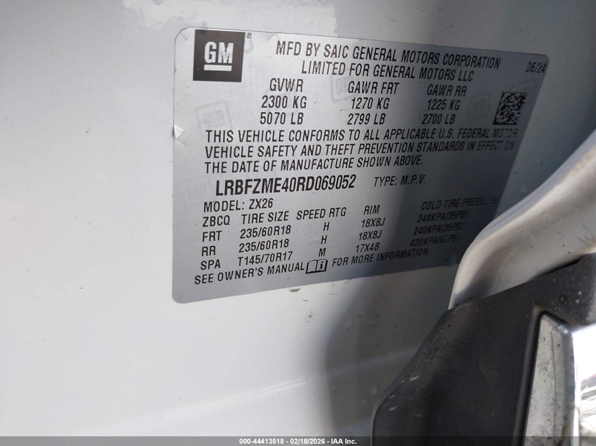 2024 Buick Envision Preferred Awd VIN: LRBFZME40RD069052 Lot: 44413518