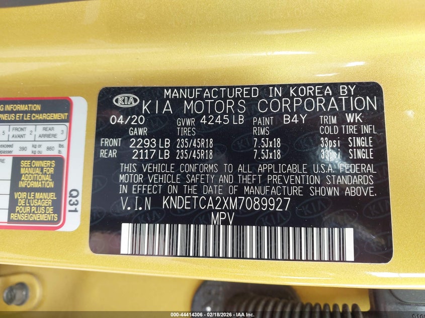 VIN KNDETCA2XM7089927 2021 KIA SELTOS SX TURBO