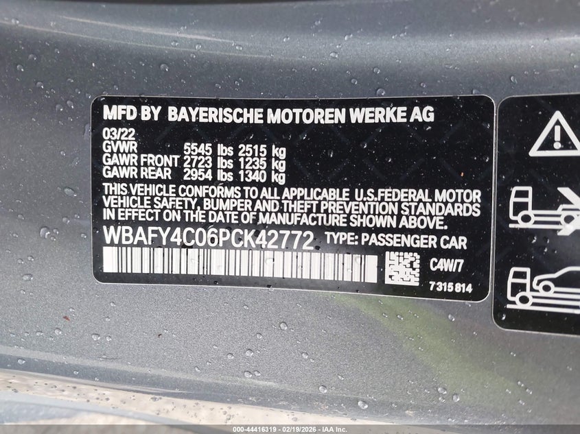 VIN: WBAFY4C06PCK42772 2023 BMW M850I XDRIVE