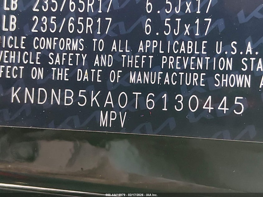 VIN KNDNB5KA0T6130445 2026 KIA CARNIVAL MPV HYBRID LXS