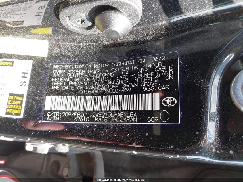 2022 Toyota Corolla Hybrid Le